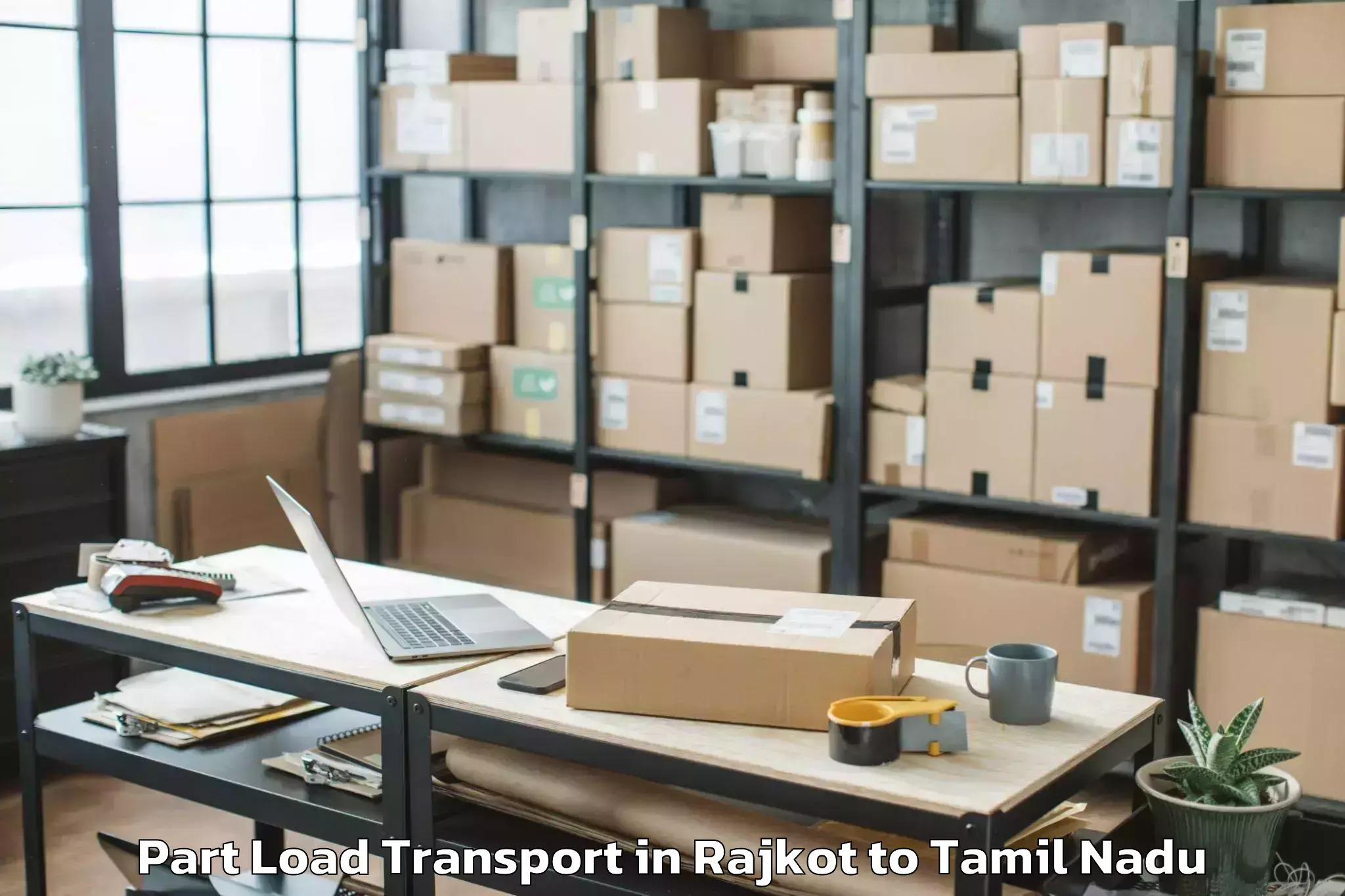 Professional Rajkot to Singapperumalkovil Part Load Transport